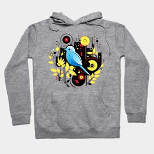 Geometric art style blue jay avian bird design nature themed wildlife lover Hoodie